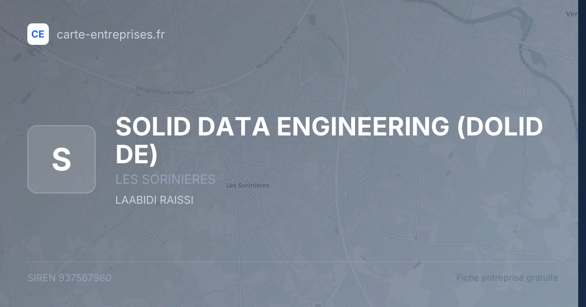 SOLID DATA ENGINEERING (DOLID DE) — 937567980 — fiche entreprise