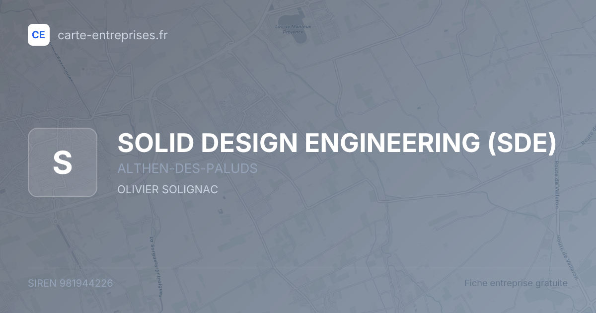 SOLID DESIGN ENGINEERING (SDE) — 981944226 — fiche entreprise