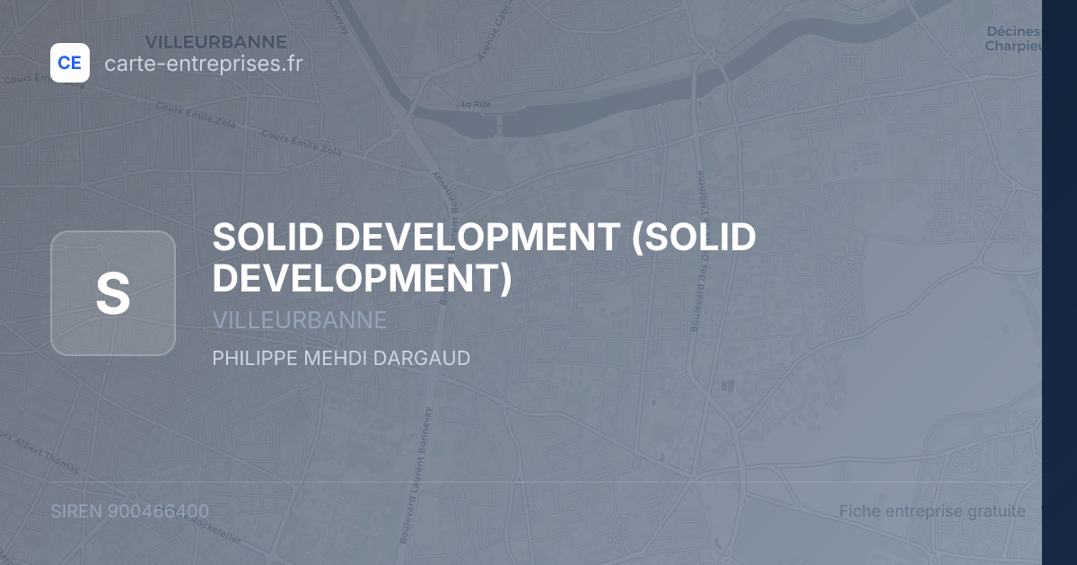 SOLID DEVELOPMENT — 900466400 — fiche entreprise