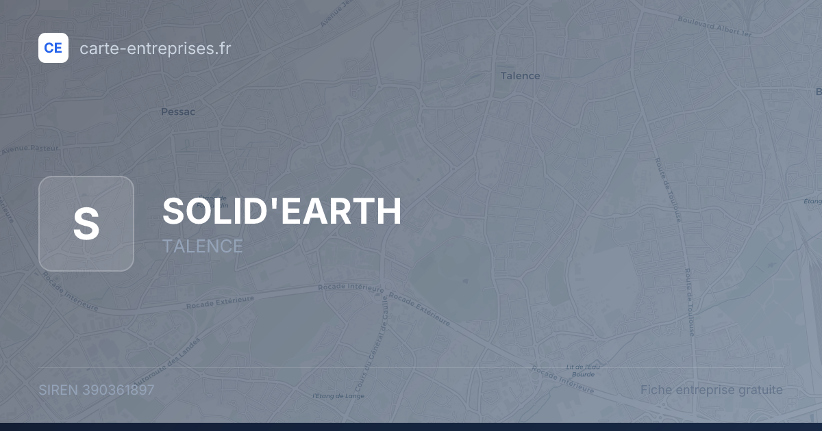 SOLID'EARTH — 390361897 — fiche entreprise