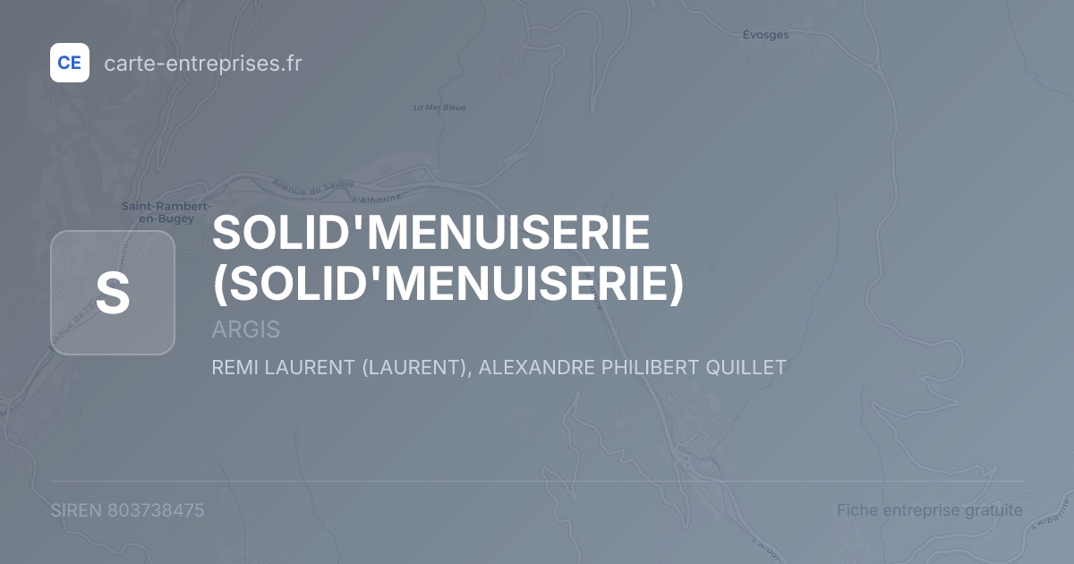 SOLID'MENUISERIE — 803738475 — fiche entreprise