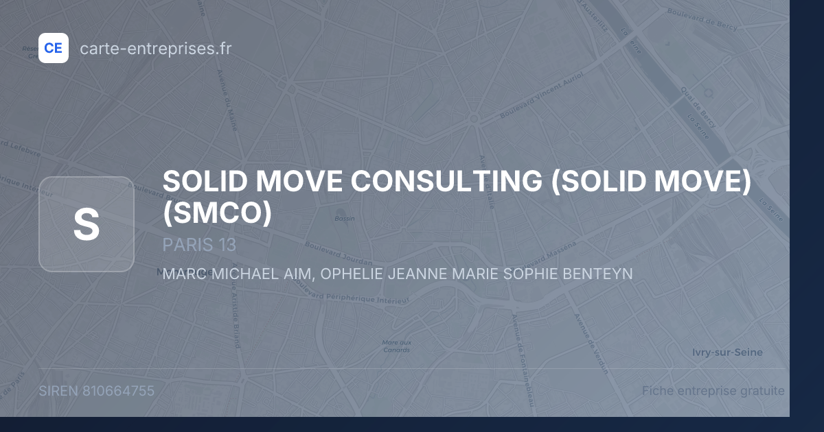 SOLID MOVE CONSULTING (SOLID MOVE) (SMCO) — 810664755 — fiche entreprise