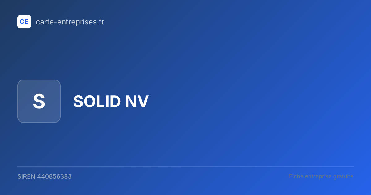 SOLID NV — 440856383 — fiche entreprise
