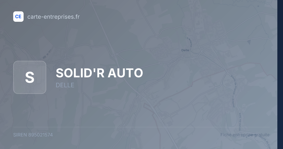 SOLID'R AUTO — 895021574 — fiche entreprise
