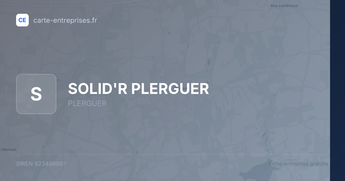 SOLID'R PLERGUER — 923499867 — fiche entreprise