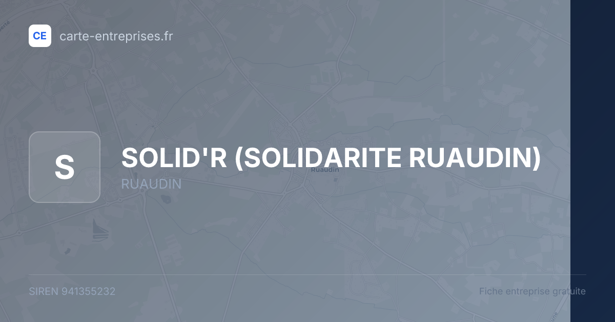 SOLID'R (SOLIDARITE RUAUDIN) — 941355232 — fiche entreprise
