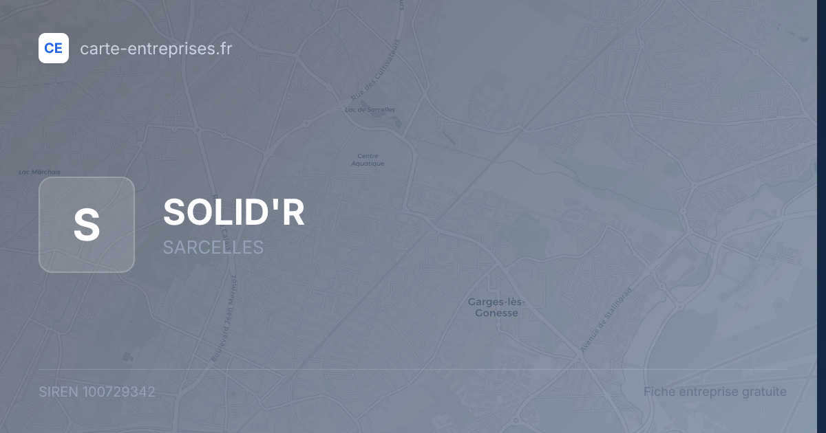SOLID'R — 100729342 — fiche entreprise