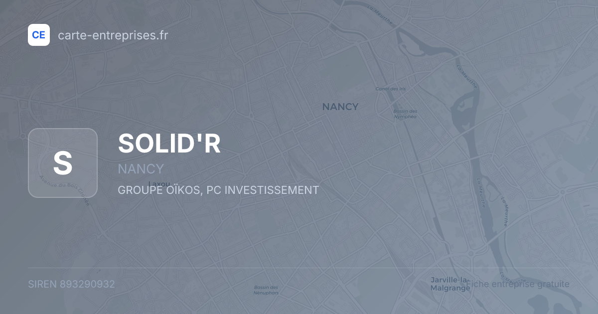 SOLID'R — 893290932 — fiche entreprise