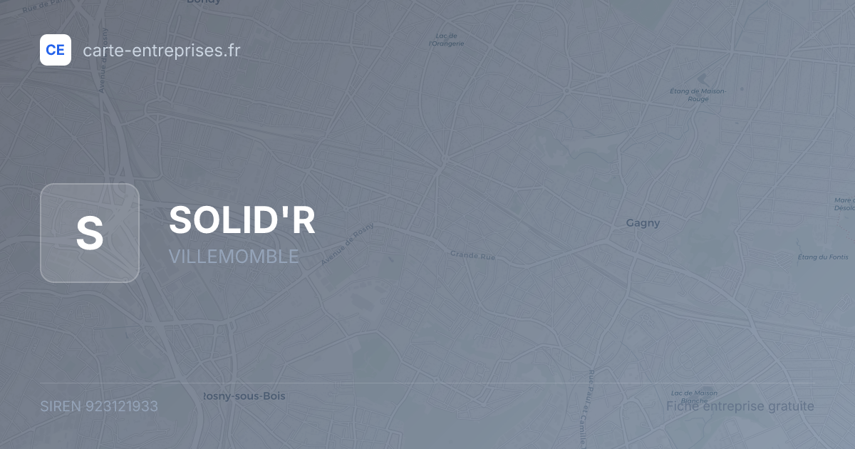 SOLID'R — 923121933 — fiche entreprise