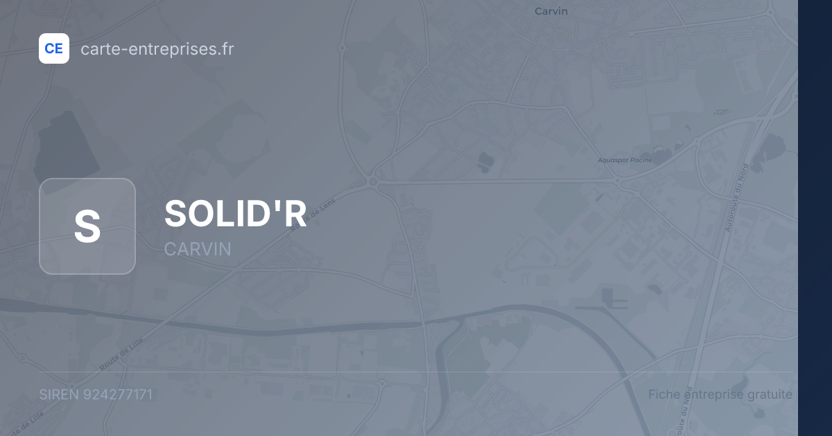SOLID'R — 924277171 — fiche entreprise