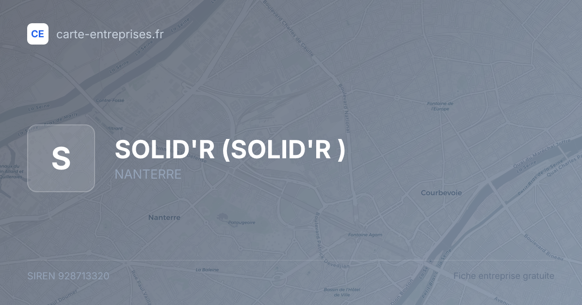 SOLID'R — 928713320 — fiche entreprise
