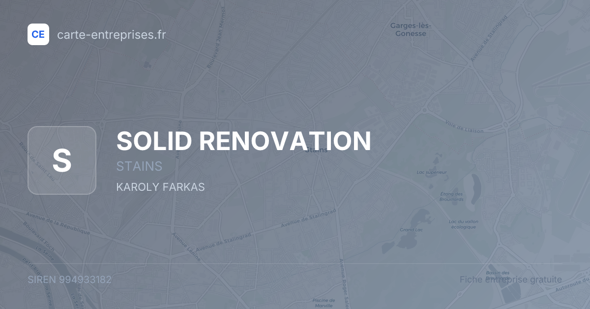 SOLID RENOVATION — 994933182 — fiche entreprise