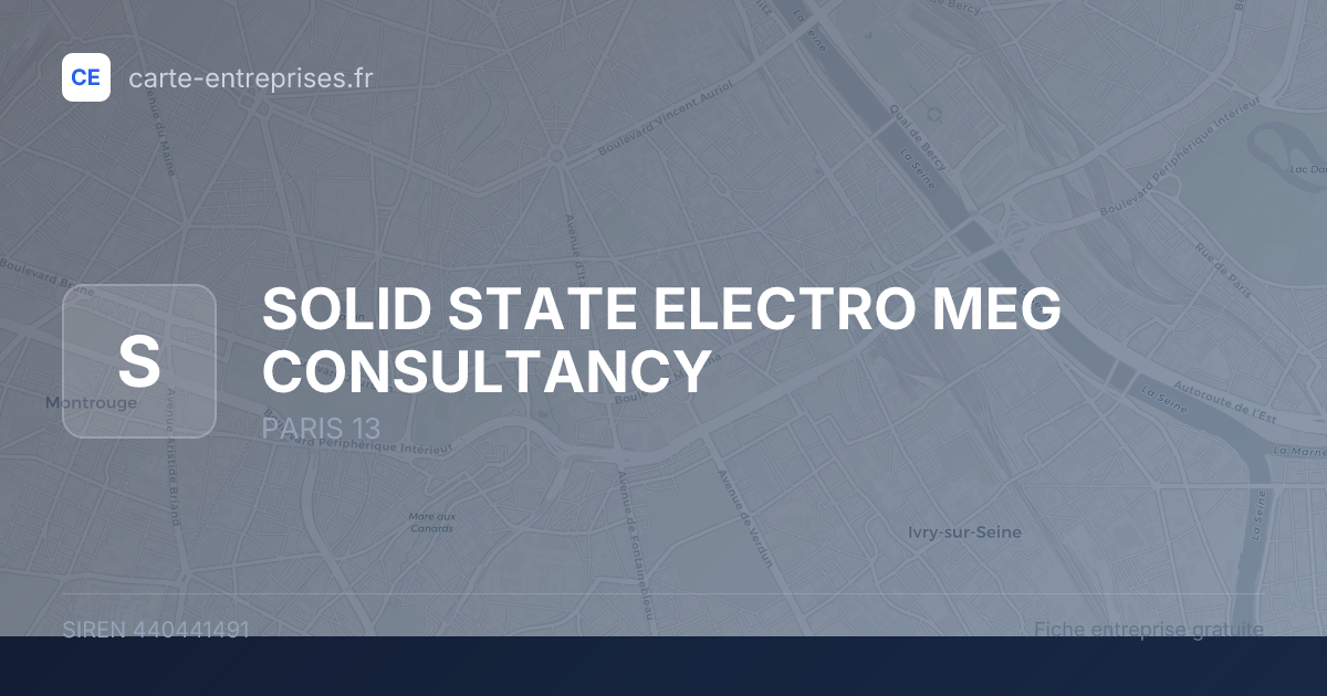SOLID STATE ELECTRO MEG CONSULTANCY — 440441491 — fiche entreprise
