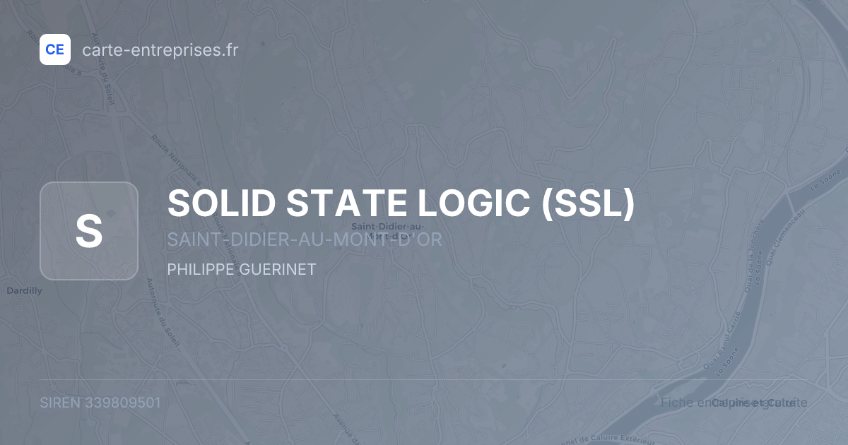 SOLID STATE LOGIC (SSL) — 339809501 — fiche entreprise