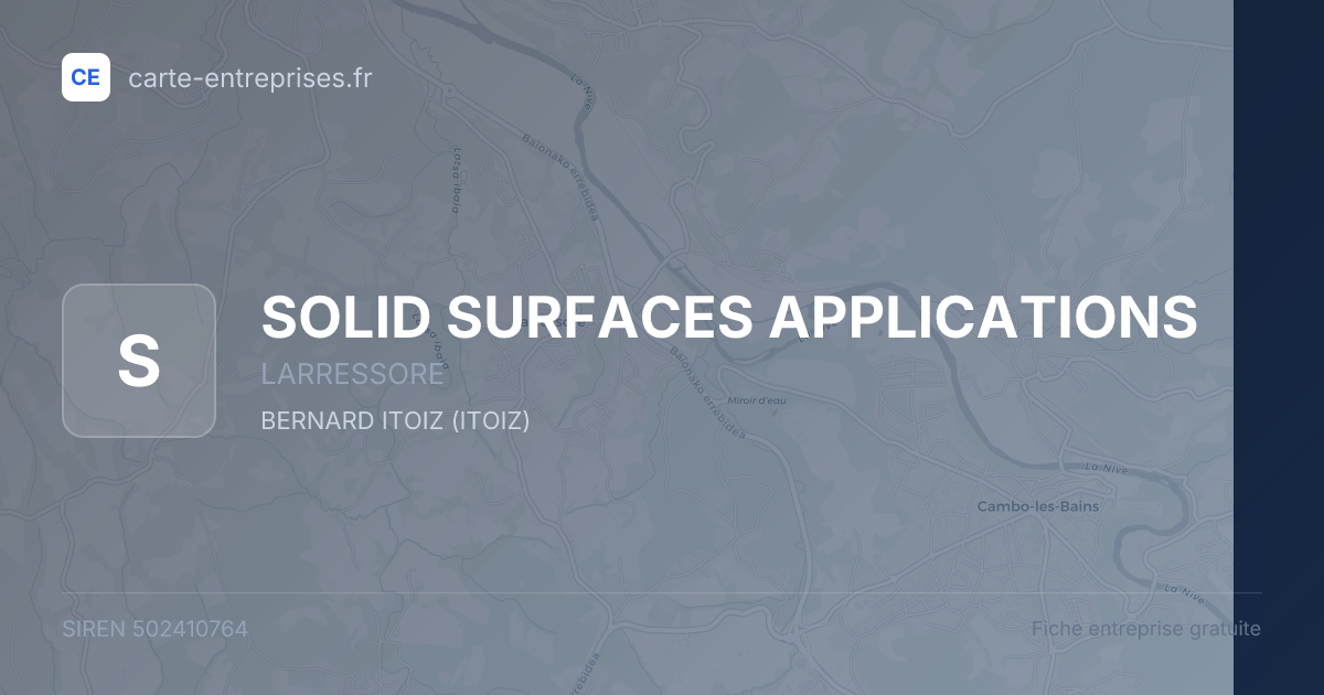 SOLID SURFACES APPLICATIONS — 502410764 — fiche entreprise