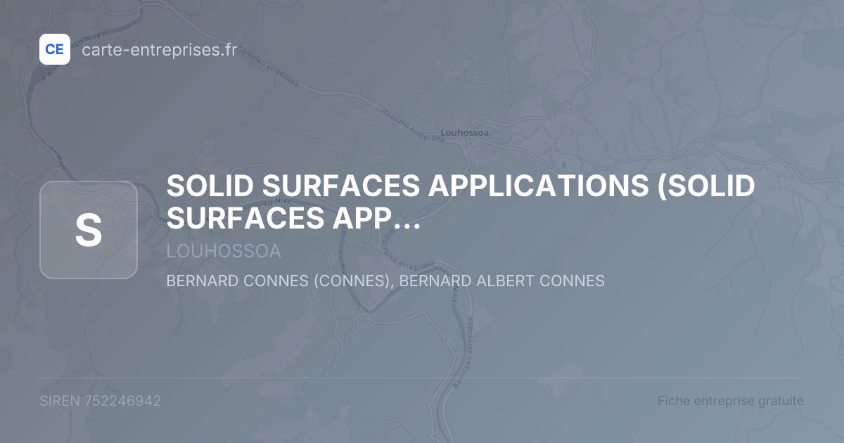 SOLID SURFACES APPLICATIONS — 752246942 — fiche entreprise