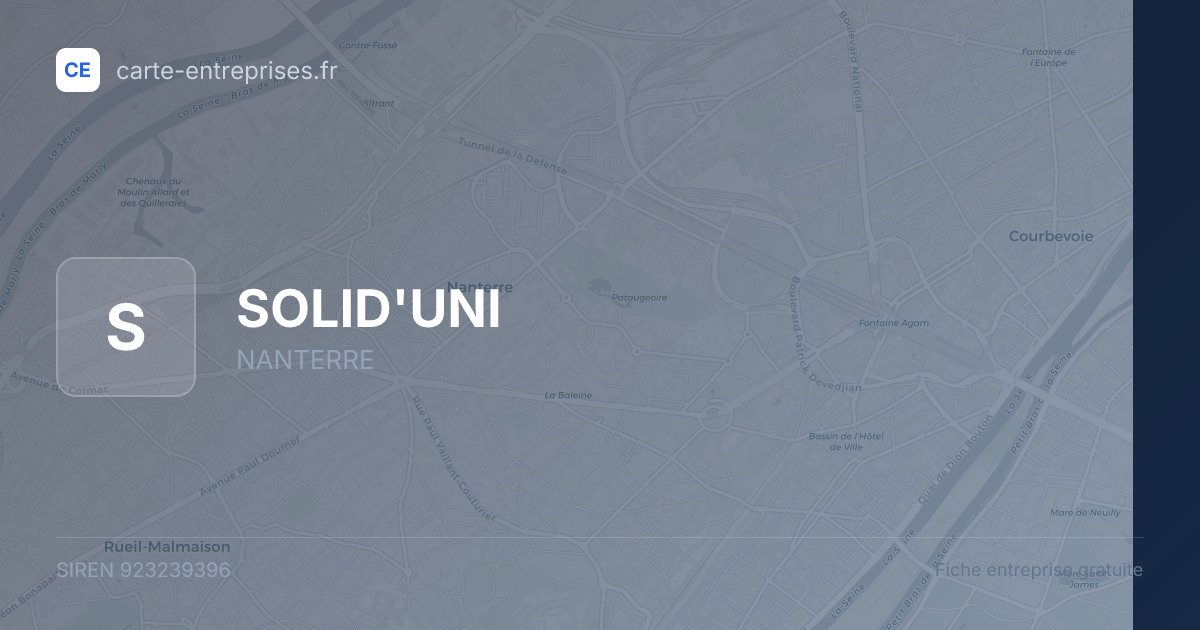 SOLID'UNI — 923239396 — fiche entreprise