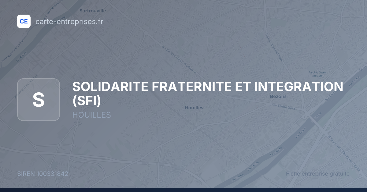 SOLIDARITE FRATERNITE ET INTEGRATION (SFI) — 100331842 — fiche entreprise
