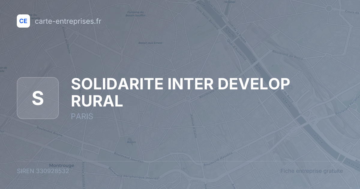 SOLIDARITE INTER DEVELOP RURAL — 330928532 — fiche entreprise