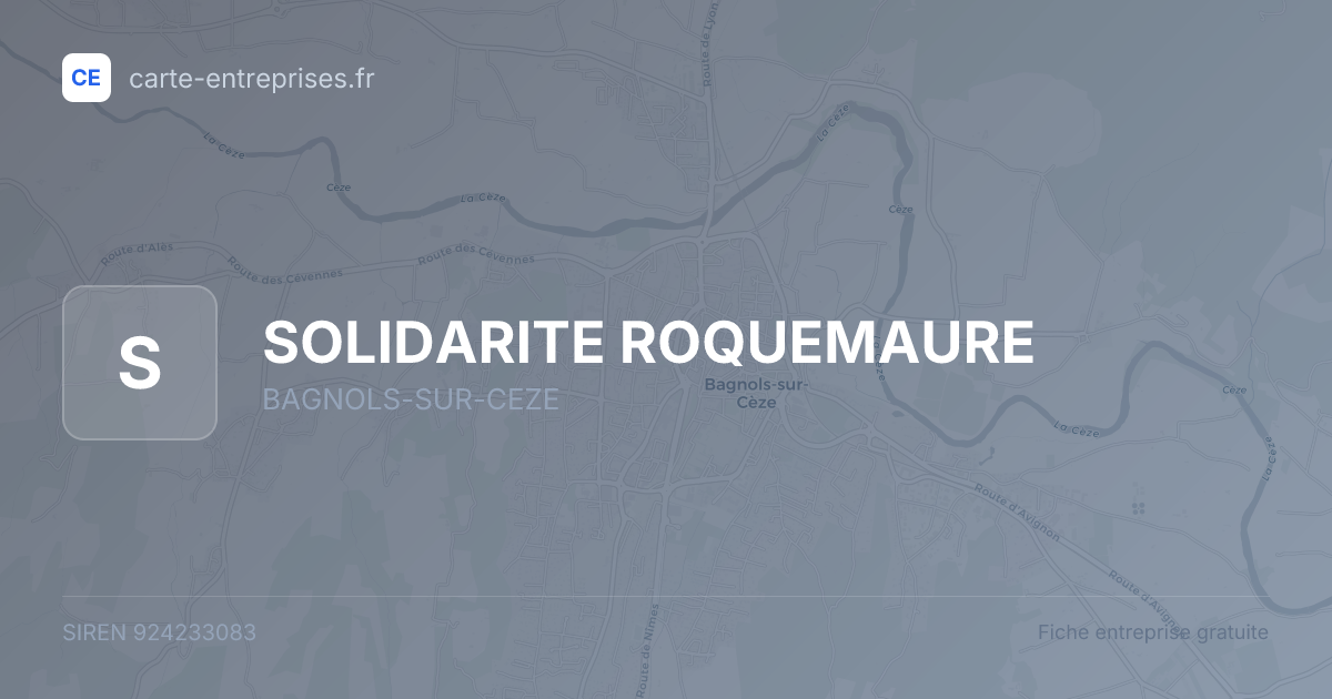 SOLIDARITE ROQUEMAURE — 924233083 — fiche entreprise