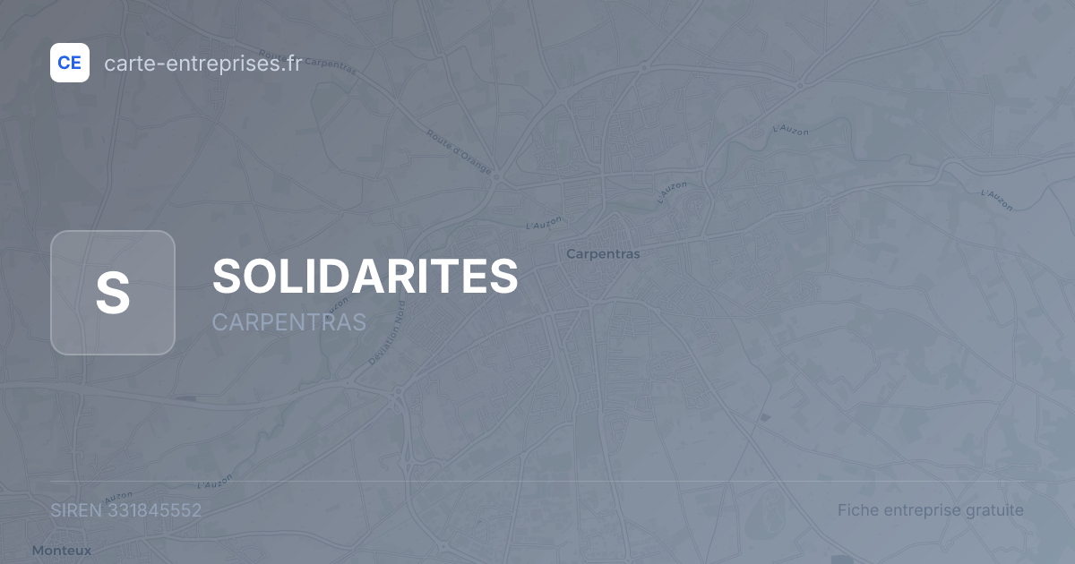 SOLIDARITES — 331845552 — fiche entreprise