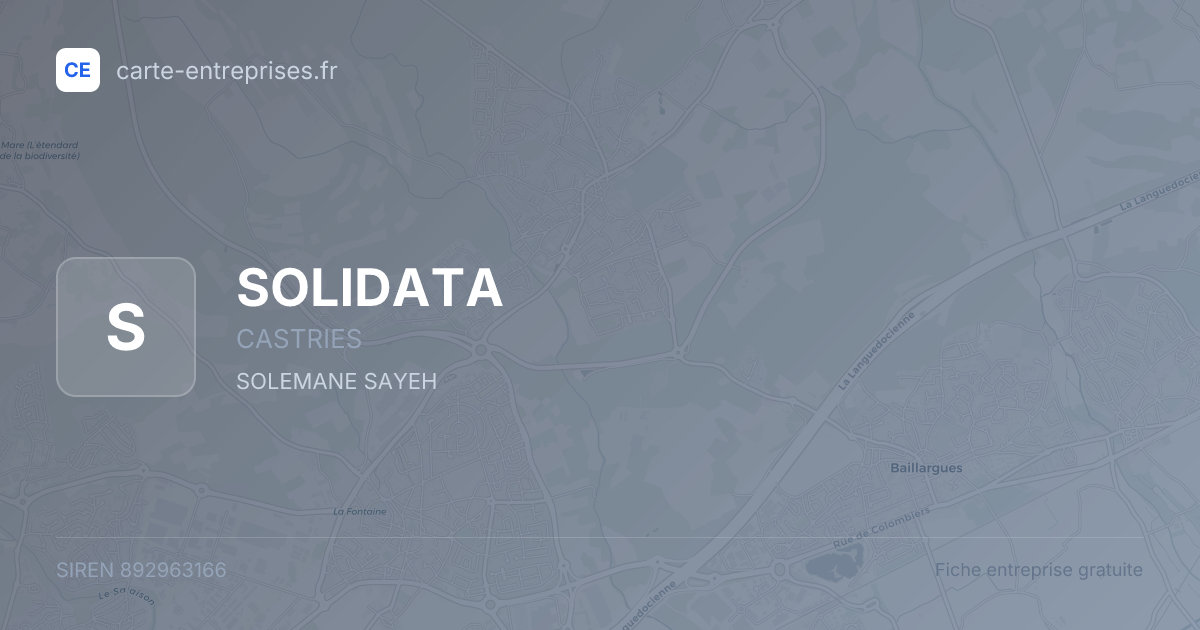 SOLIDATA — 892963166 — fiche entreprise