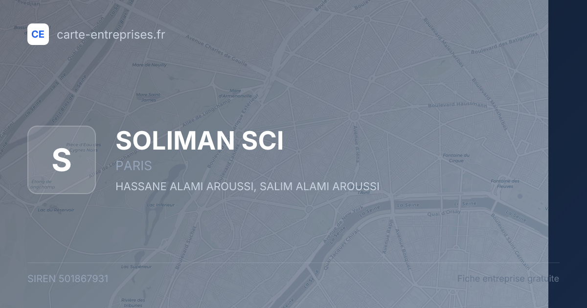 SOLIMAN SCI — 501867931 — fiche entreprise