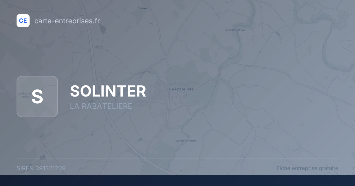 SOLINTER — 391321239 — fiche entreprise