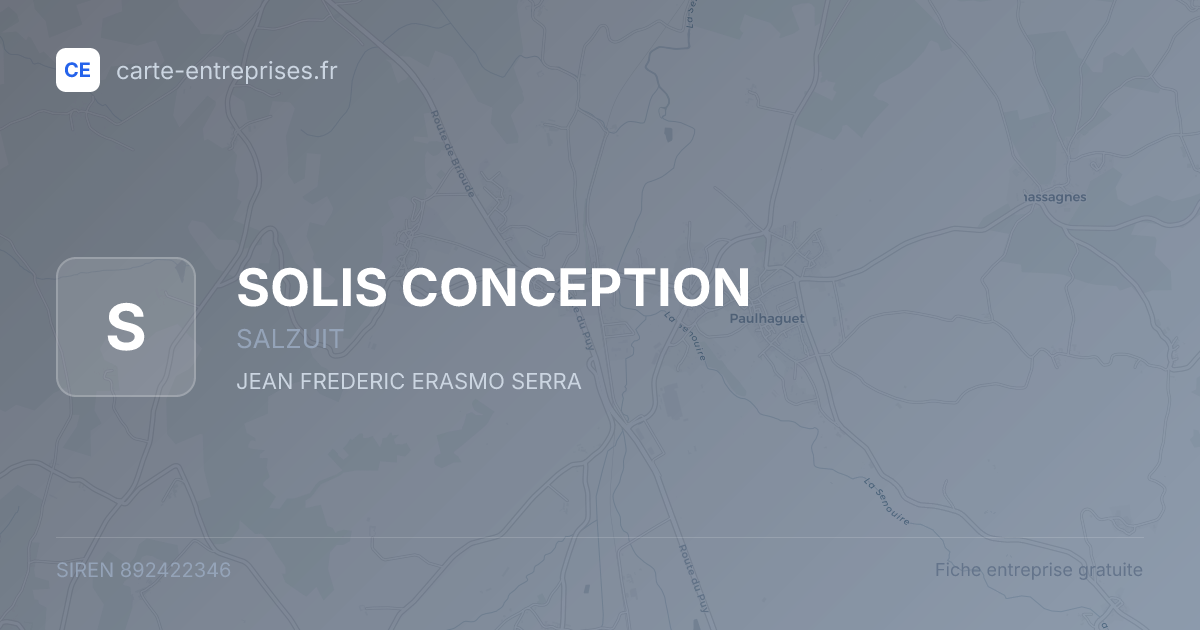SOLIS CONCEPTION — 892422346 — fiche entreprise