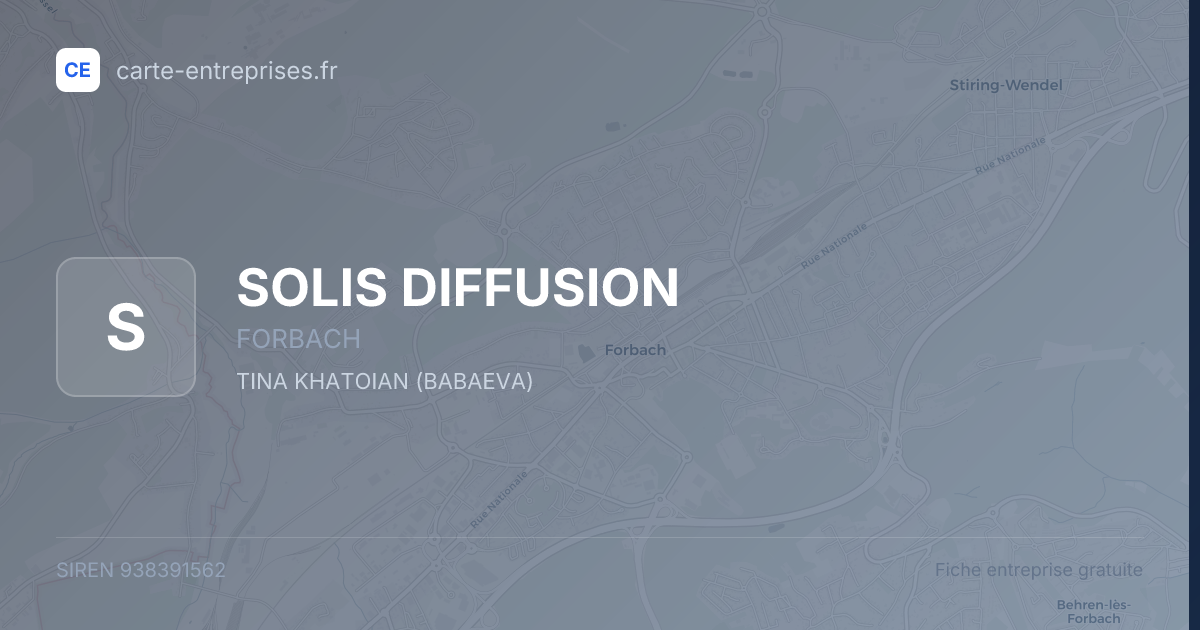 SOLIS DIFFUSION — 938391562 — fiche entreprise