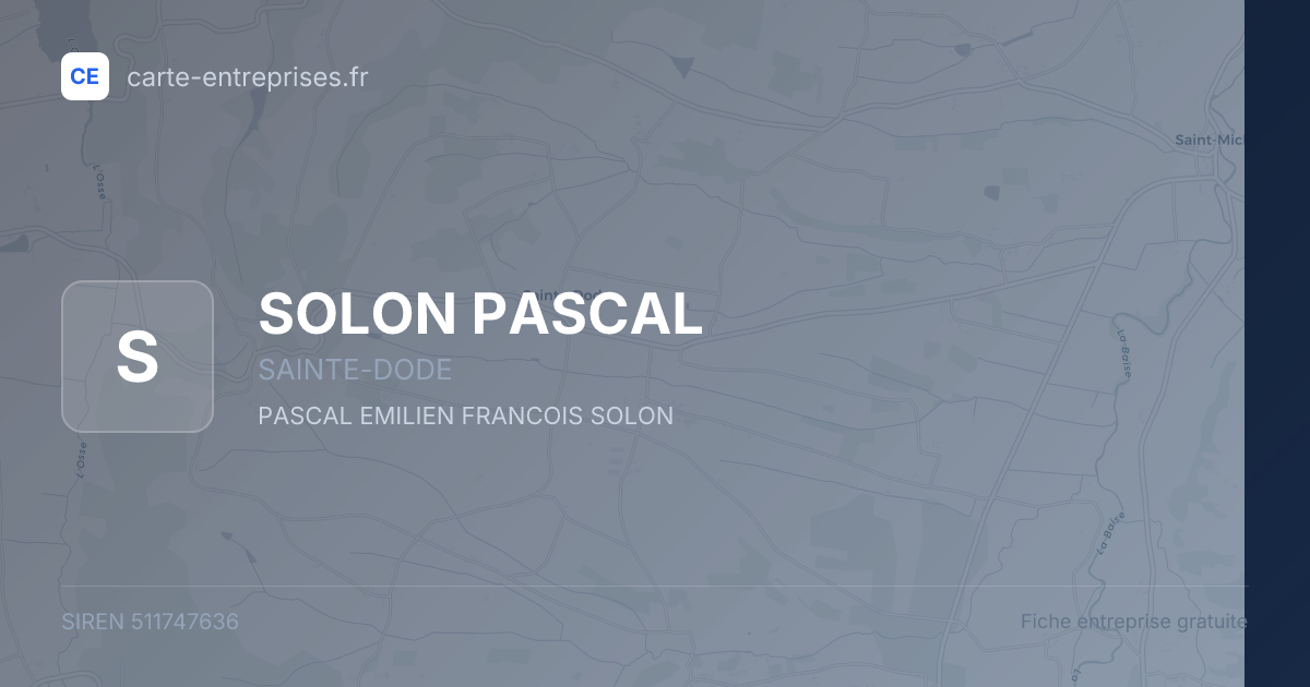 SOLON PASCAL — 511747636 — fiche entreprise