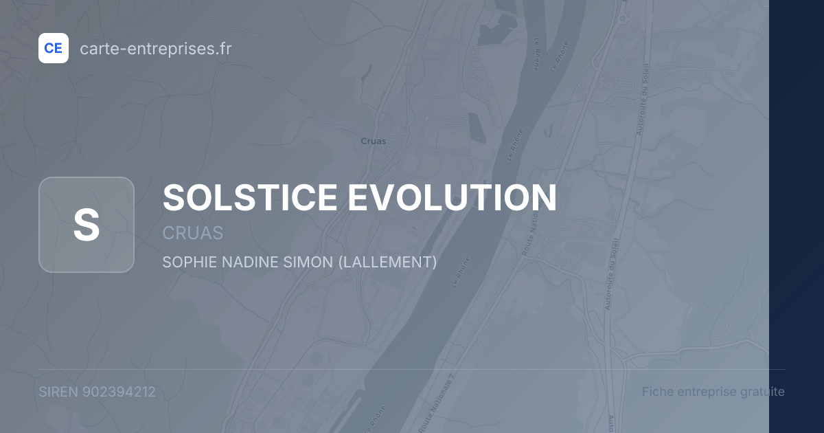 SOLSTICE EVOLUTION — 902394212 — fiche entreprise