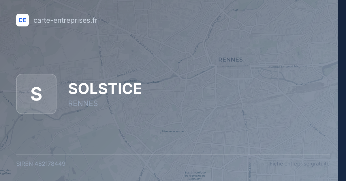 SOLSTICE — 482178449 — fiche entreprise