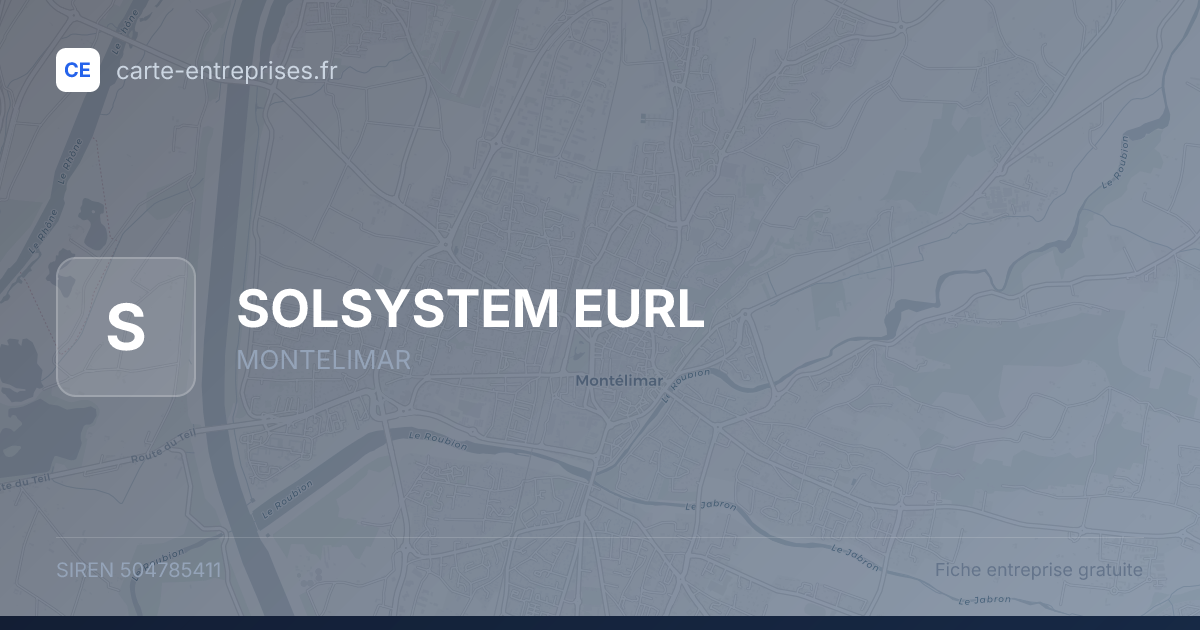 SOLSYSTEM EURL — 504785411 — fiche entreprise