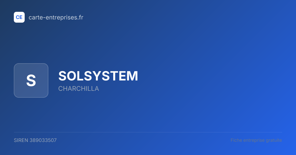 SOLSYSTEM — 389033507 — fiche entreprise