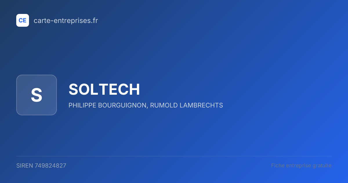 SOLTECH — 749824827 — fiche entreprise
