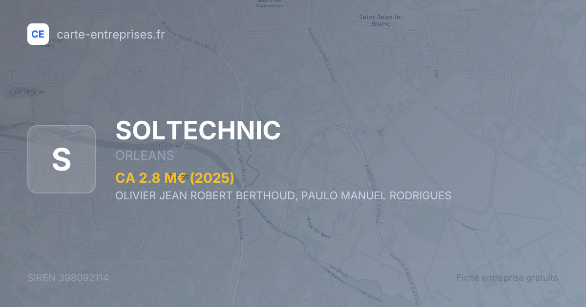 SOLTECHNIC — 398092114 — fiche entreprise