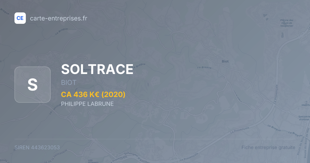 SOLTRACE — 443623053 — fiche entreprise