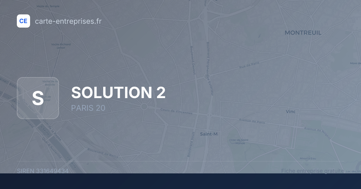 SOLUTION 2 — 331649434 — fiche entreprise