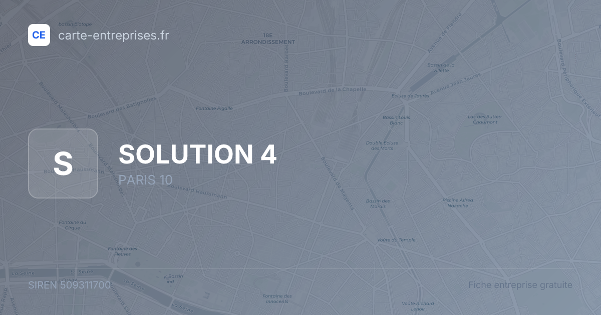 SOLUTION 4 — 509311700 — fiche entreprise