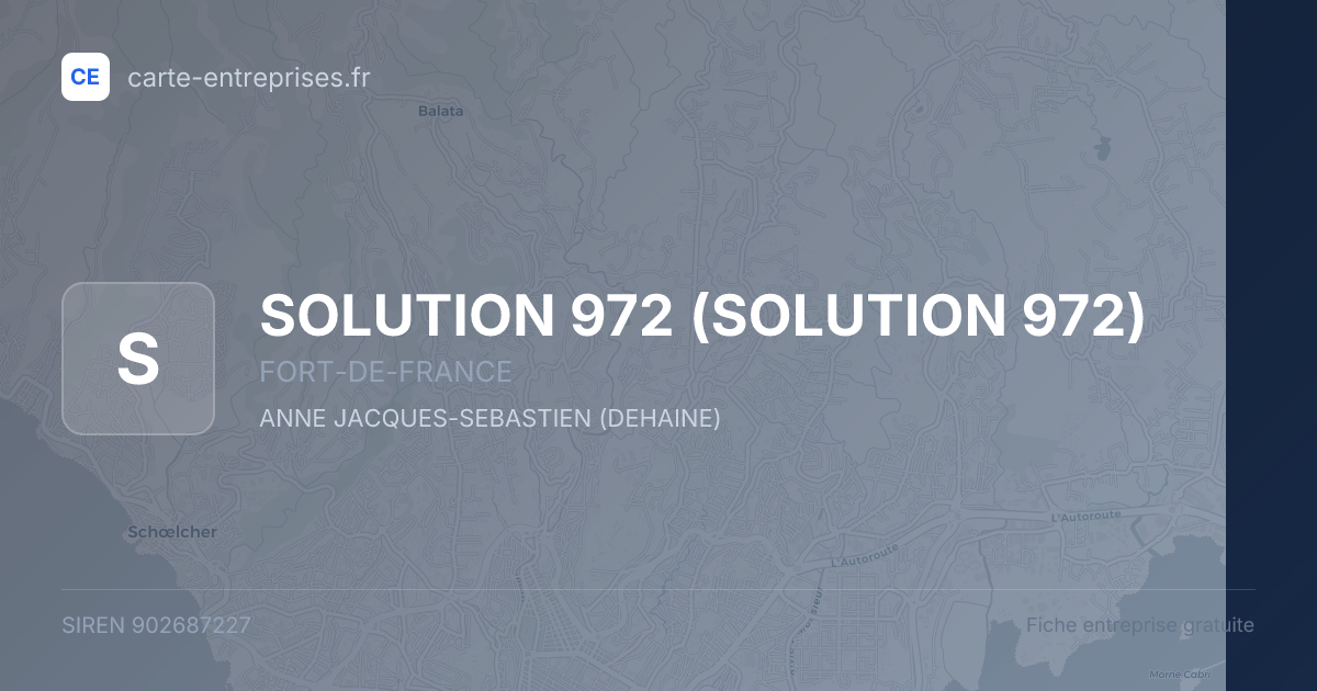 SOLUTION 972 — 902687227 — fiche entreprise
