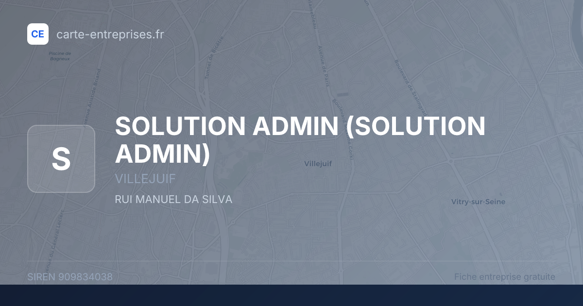 SOLUTION ADMIN — 909834038 — fiche entreprise
