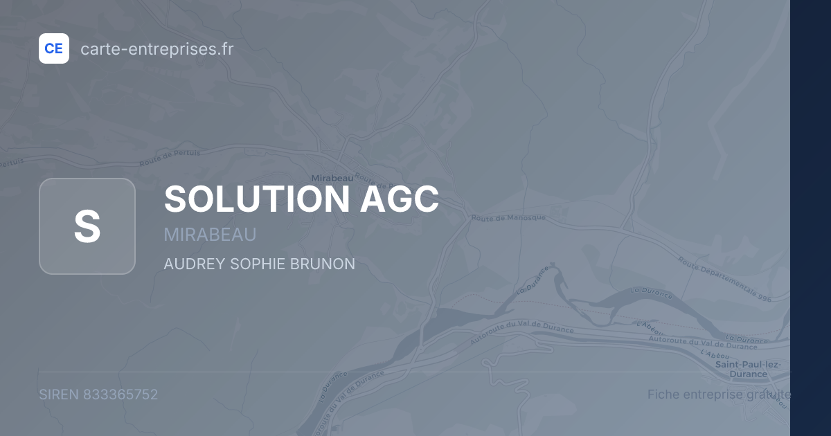 SOLUTION AGC — 833365752 — fiche entreprise