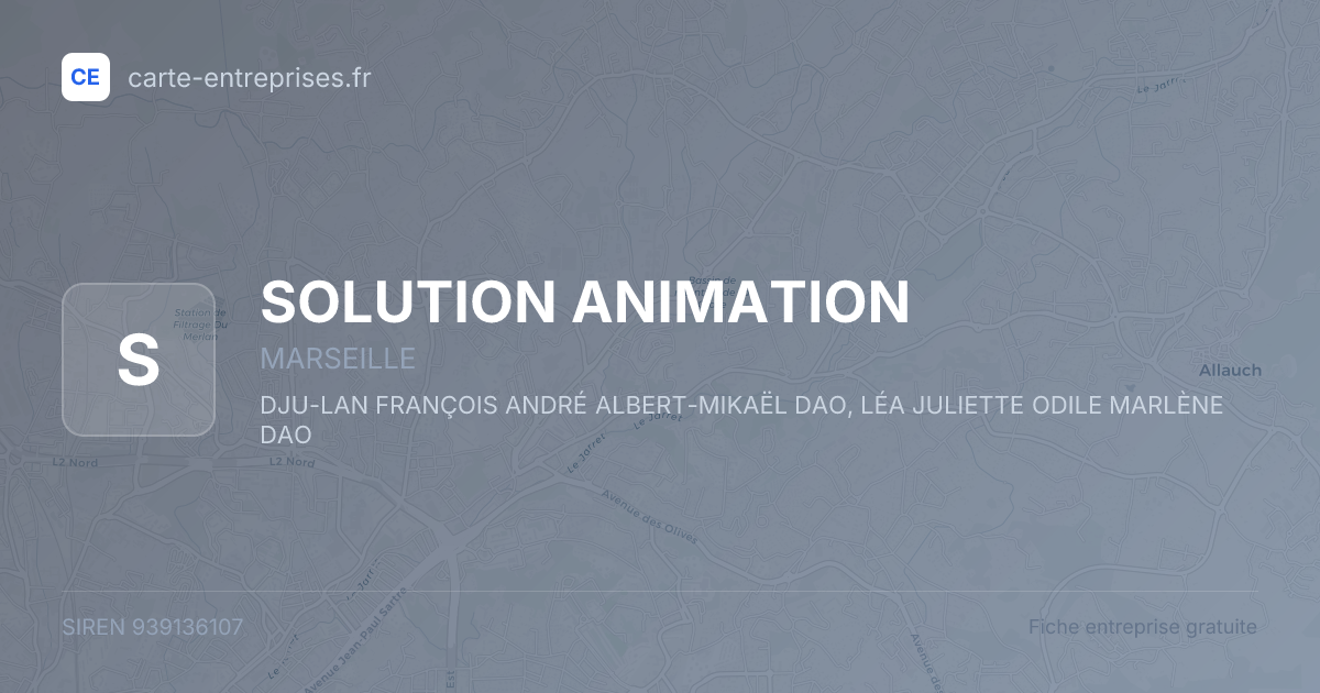 SOLUTION ANIMATION — 939136107 — fiche entreprise