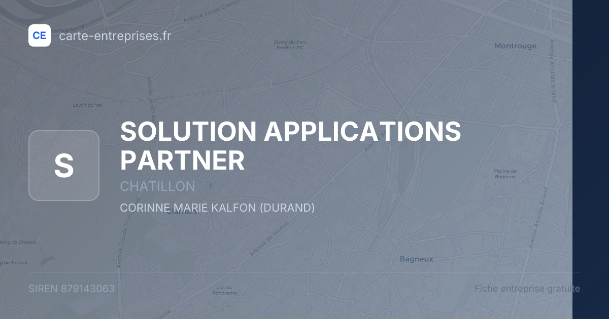 SOLUTION APPLICATIONS PARTNER — 879143063 — fiche entreprise