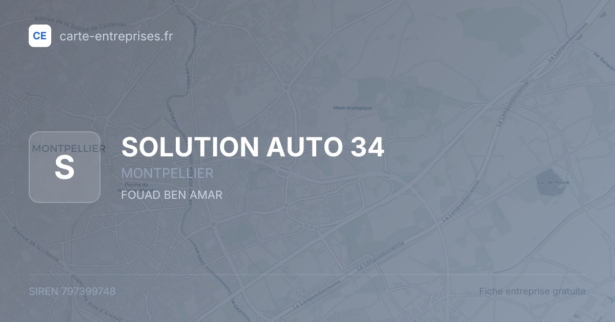 SOLUTION AUTO 34 — 797399748 — fiche entreprise