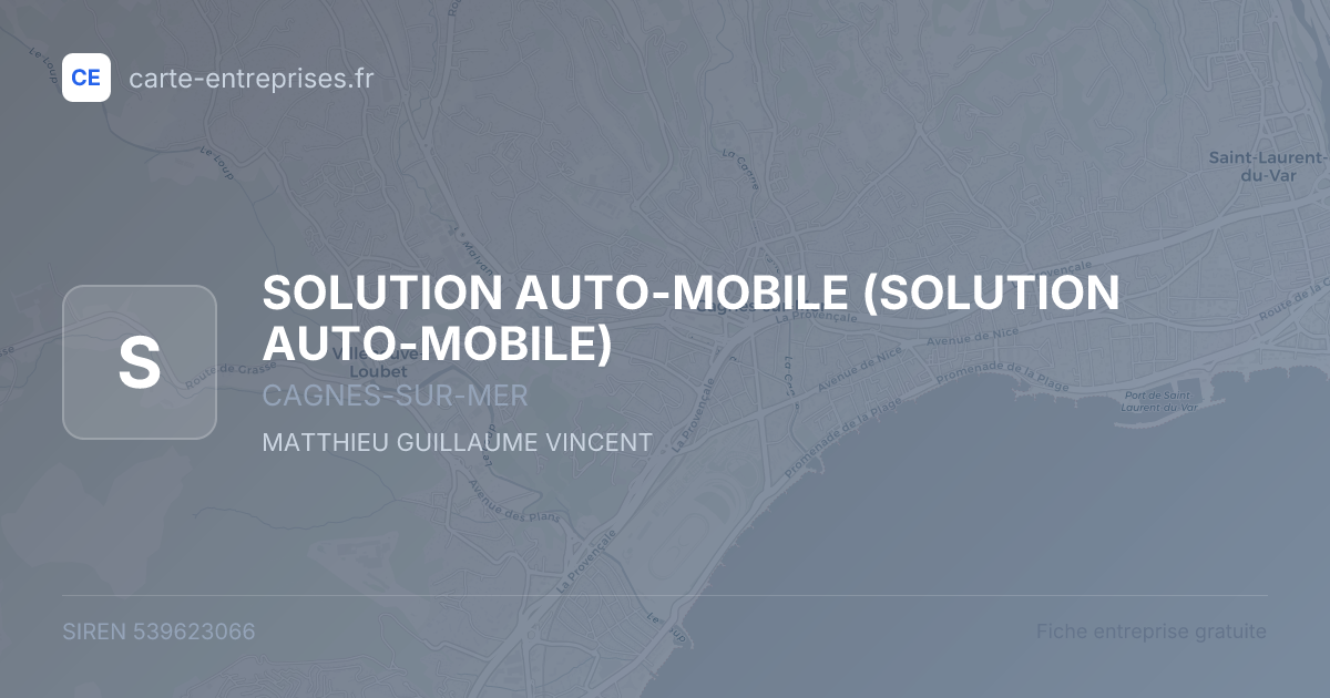 SOLUTION AUTO-MOBILE — 539623066 — fiche entreprise
