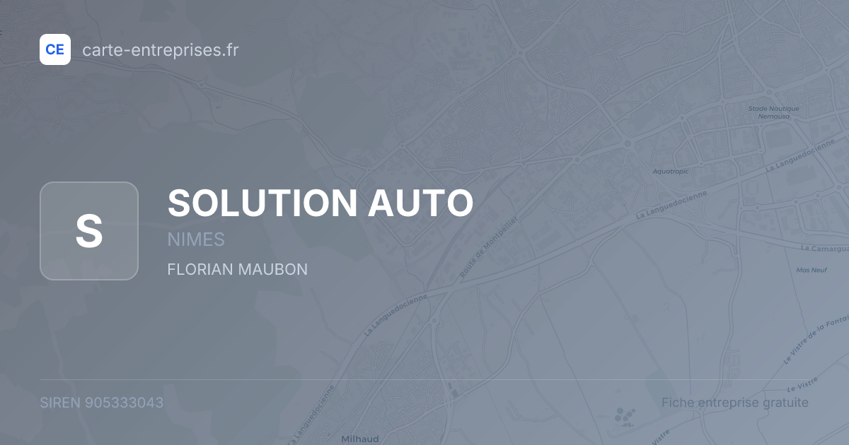 SOLUTION AUTO — 905333043 — fiche entreprise