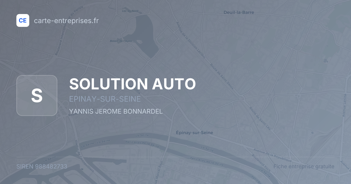 SOLUTION AUTO — 988482733 — fiche entreprise