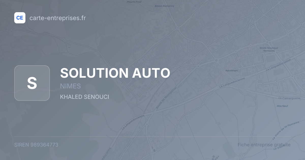 SOLUTION AUTO — 989364773 — fiche entreprise